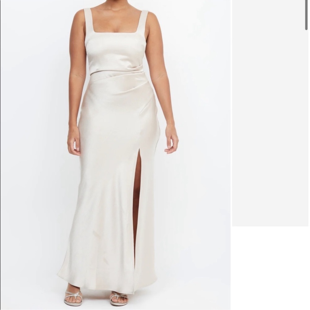 BEC + BRIDGE - The dreamer square neck dress in Sand. Size 4.